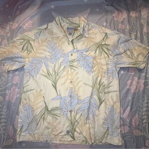 Quiksilver Premium Edition Hawaiian Shirt Men Large Comfort Fit Floral Button Up